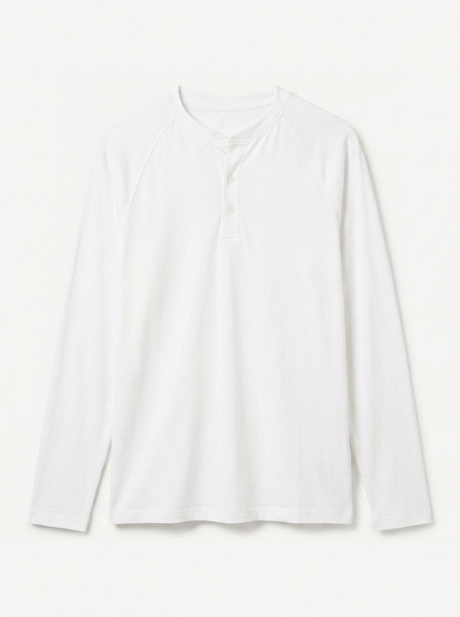 Cotton Modal Long Sleeve Henley Tee