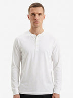 Cotton Modal Long Sleeve Henley Tee