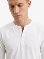 Cotton Modal Long Sleeve Henley Tee
