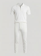 Zip Polo & Slim Pants Set