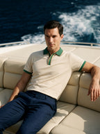 Slim Fit Retro Tipped Collar Short Sleeve Polo Shirt