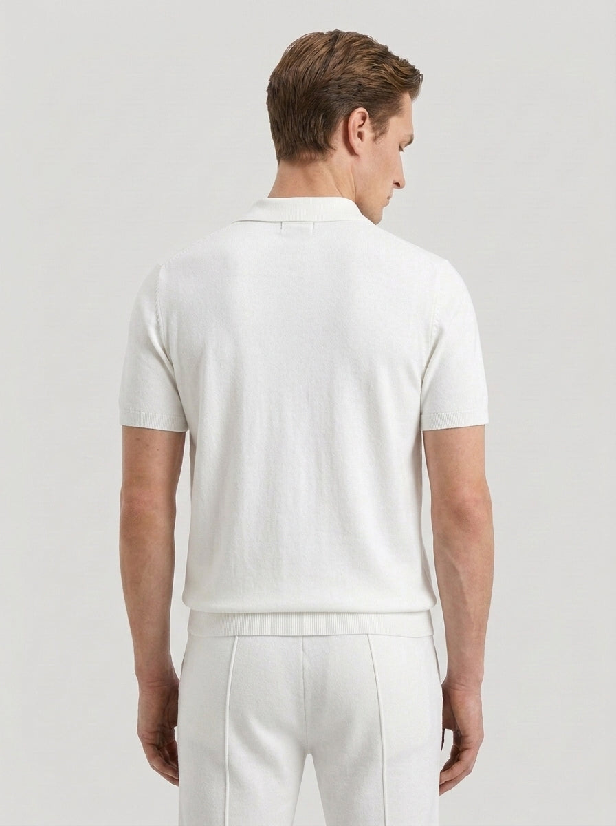 Zip Polo & Slim Pants Set