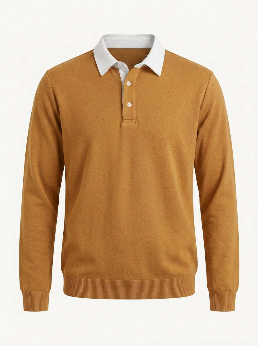 Polo Collar Long Sleeve Sweatshirt