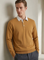 Polo Collar Long Sleeve Sweatshirt