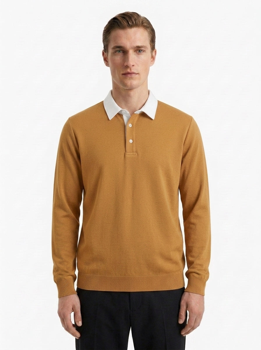 Polo Collar Long Sleeve Sweatshirt