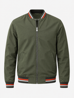 Striped Trim Varsity Jacket
