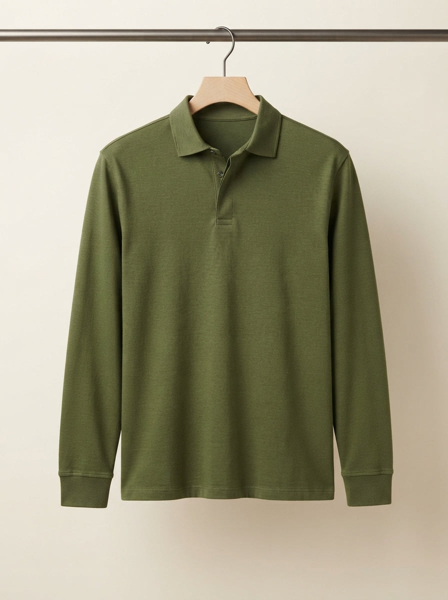 Classic Long-Sleeve Polo Shirt