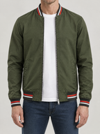 Striped Trim Varsity Jacket