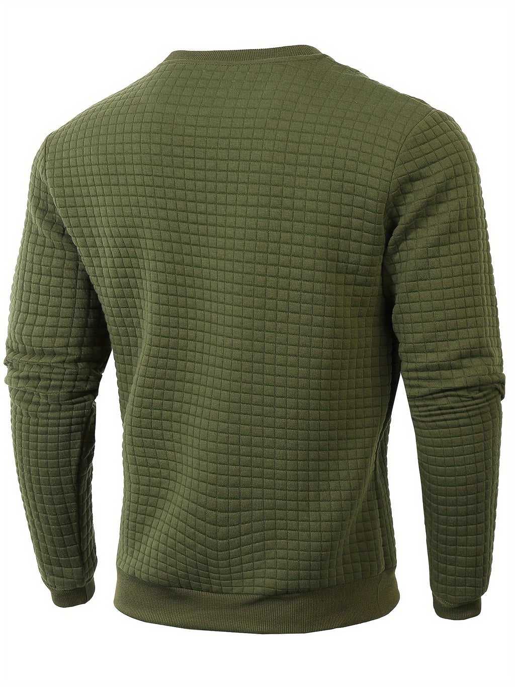 Men's Casual Jacquard Plaid Long Sleeve Pullover Sweater