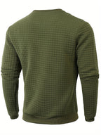 Men's Casual Jacquard Plaid Long Sleeve Pullover Sweater