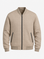 Waffle Texture Stand Collar Jacket