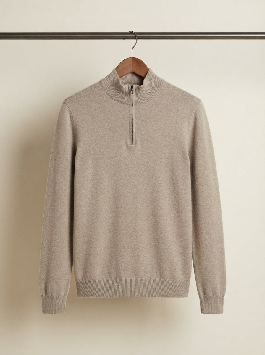Cashmere Half-Zip Pullover Sweater