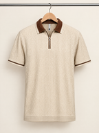 Oceans - Textured Half Sleeve Zip Polo