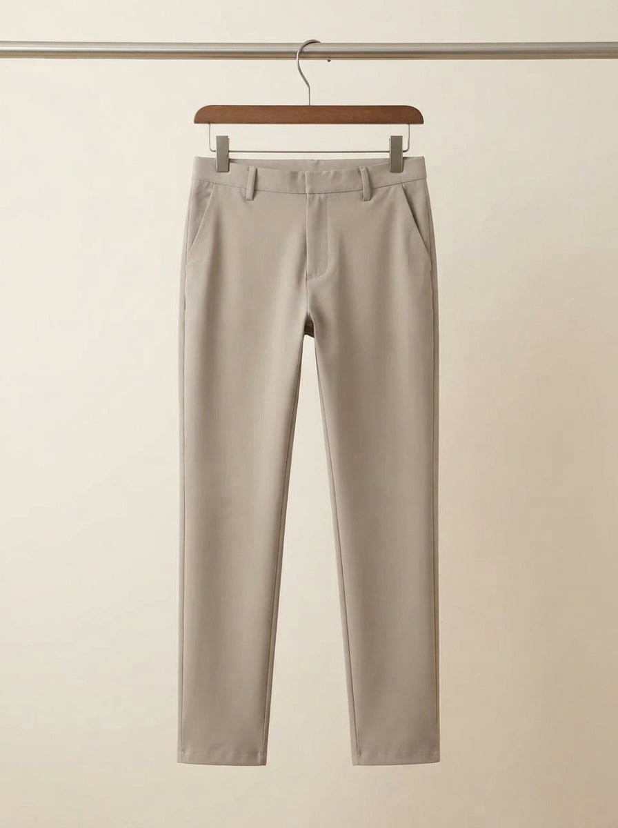 Men's Smart Casual Stretch Solid Trousers