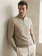 Cashmere Half-Zip Pullover Sweater