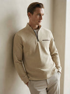 Quarter-Zip Waffle Knit Pullover
