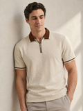Oceans - Textured Half Sleeve Zip Polo