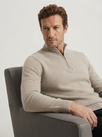 Cashmere Half-Zip Pullover Sweater