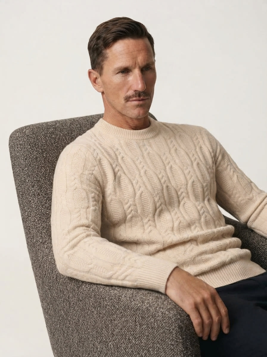 Cable Knit Crewneck Sweater