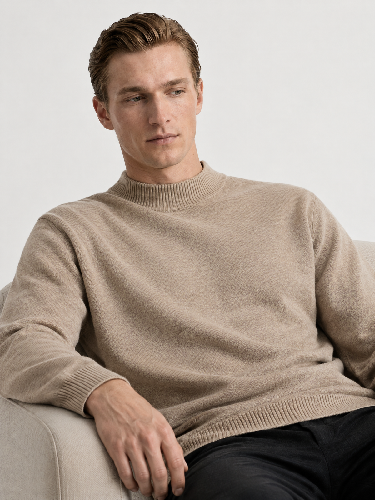 Essential Ribbed Mock Neck Sweater