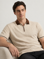 Oceans - Textured Half Sleeve Zip Polo