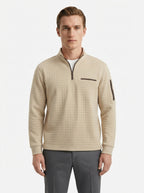 Quarter-Zip Waffle Knit Pullover