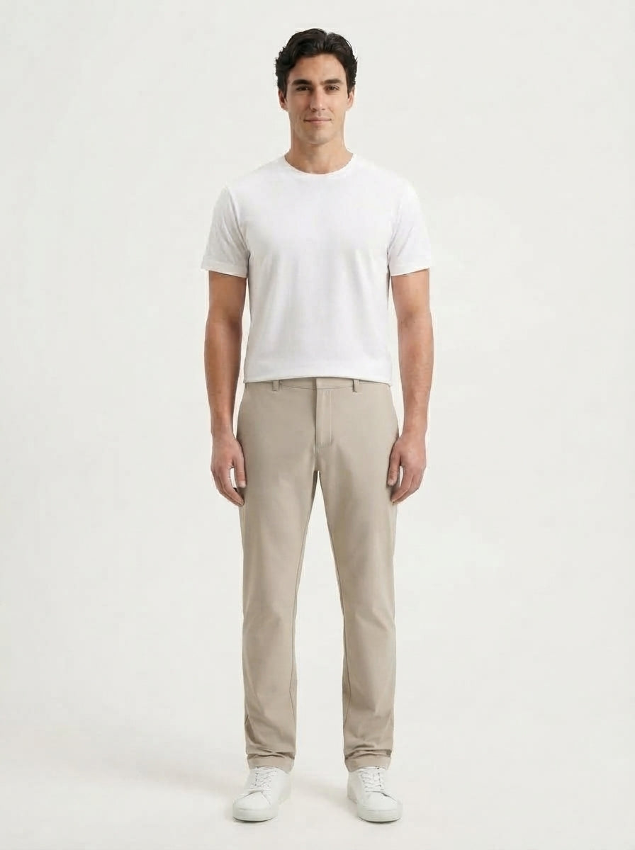 Men's Smart Casual Stretch Solid Trousers