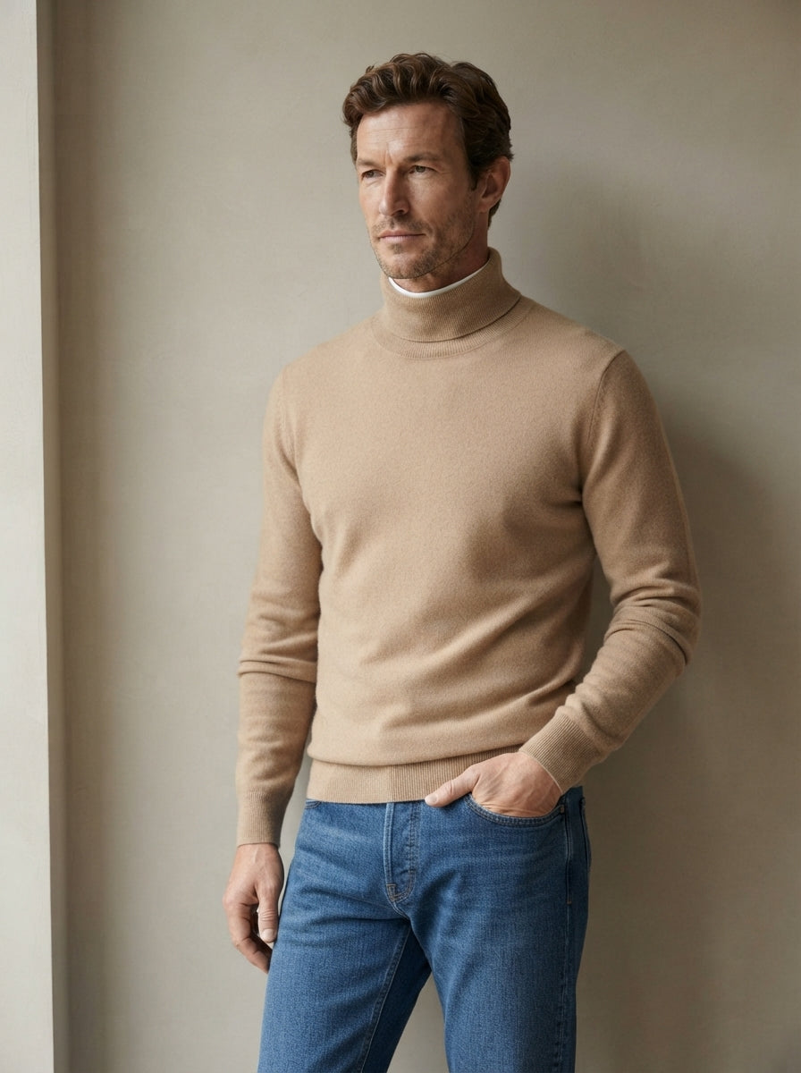 Sophisticated Wool Blend Turtleneck Sweater