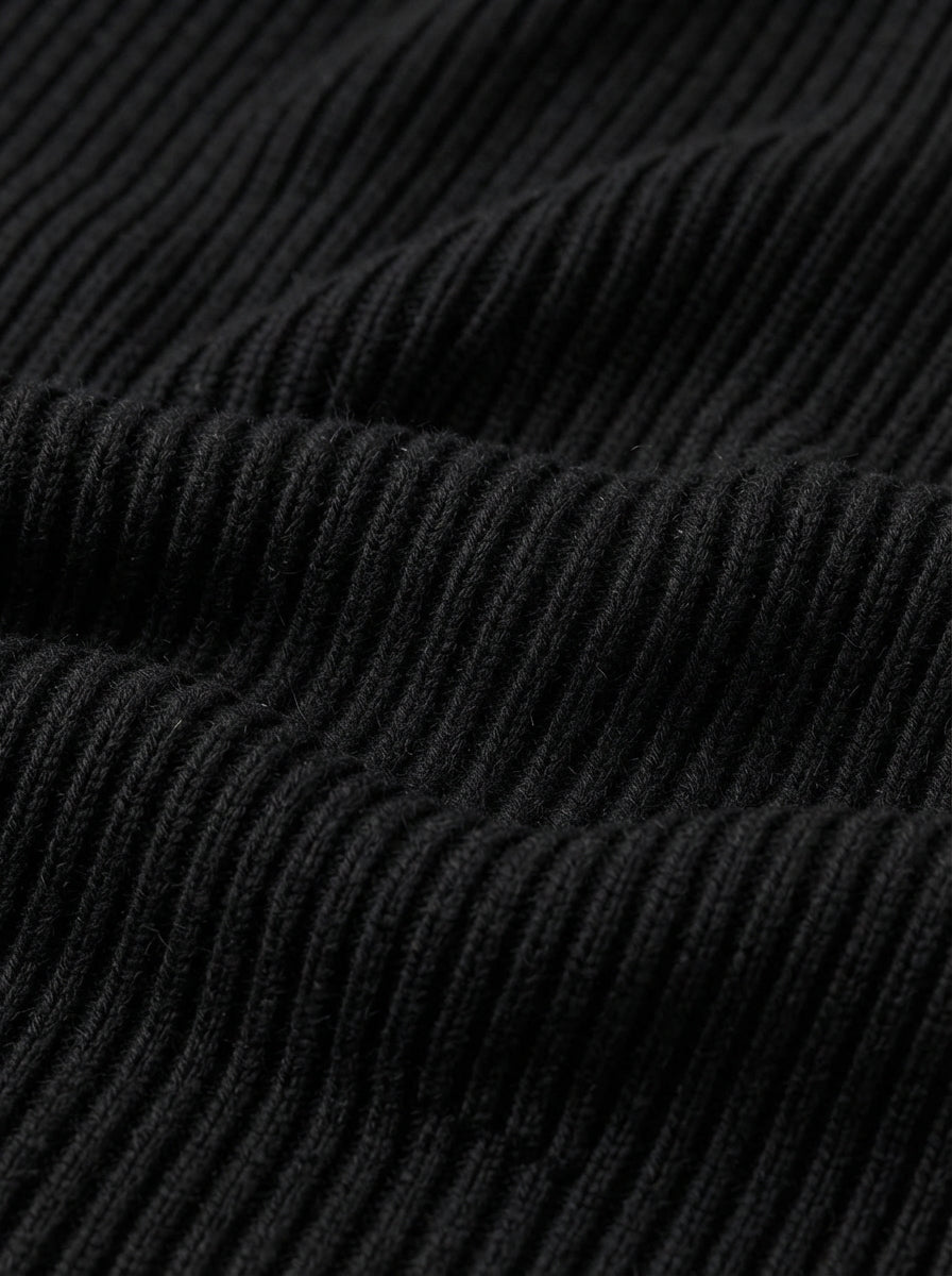 Fitted Knit Quarter Zip Sweater