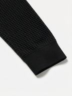 Fitted Long Sleeve Polo Waffle Shirt