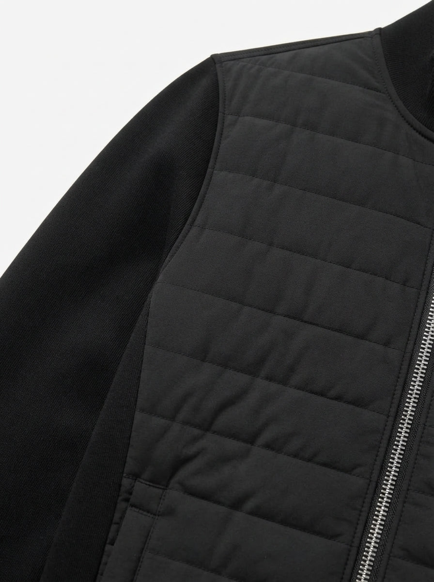 Smart-Casual Quilted Hybrid Knitted Sleeve Jacket