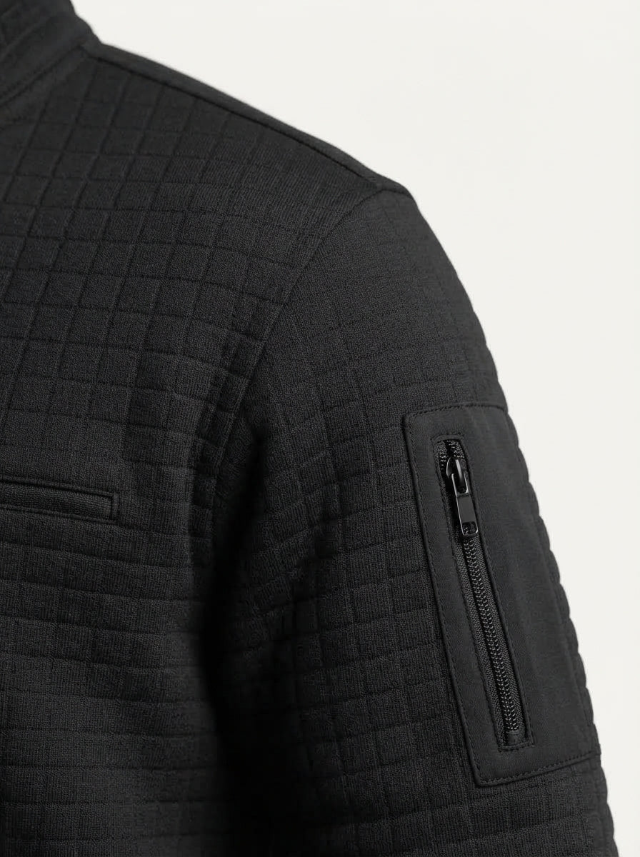 Quarter-Zip Waffle Knit Pullover