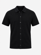 100% Organic Cotton Mesh-Stitch Button-Up Sweater Polo