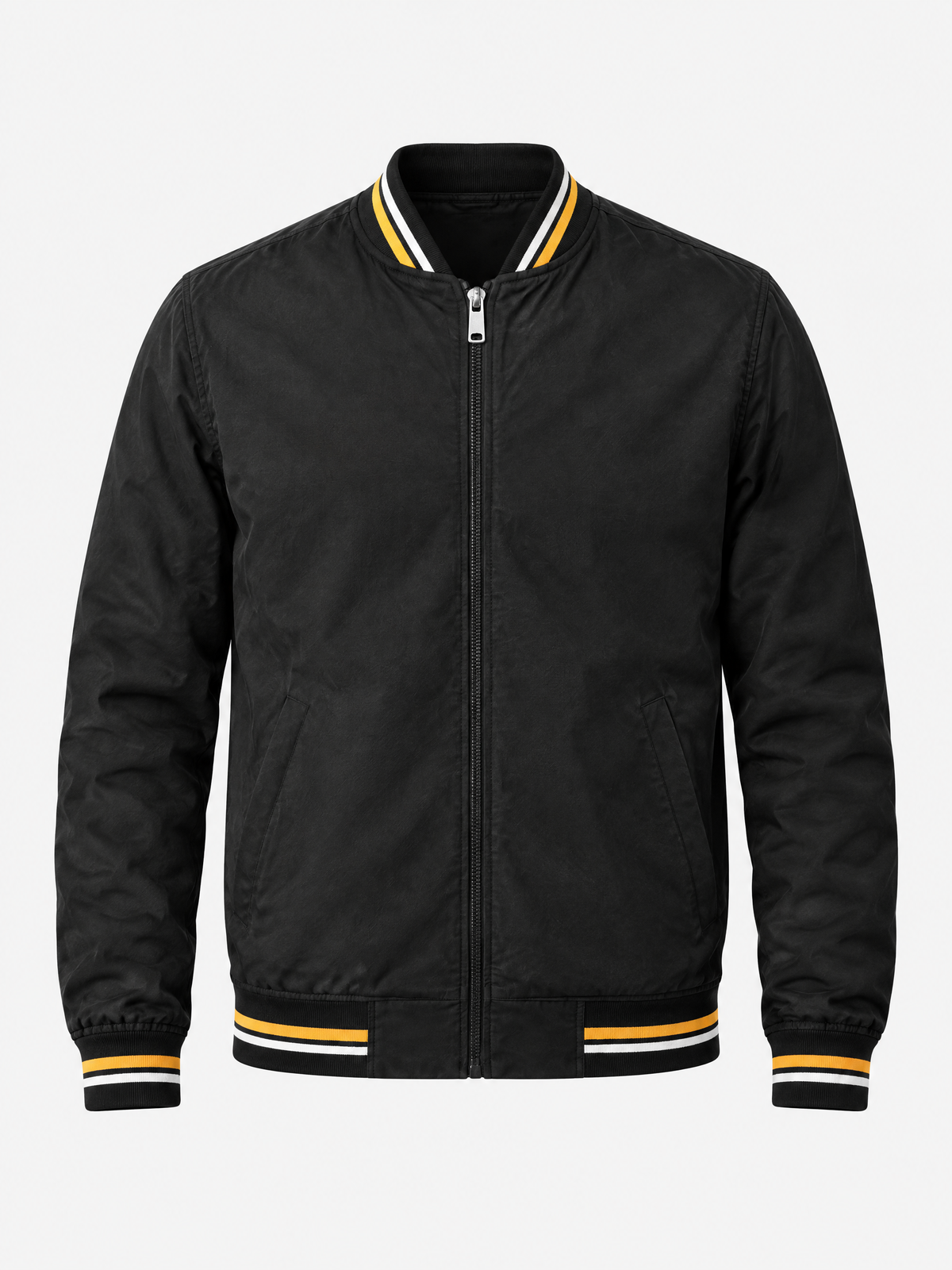 Striped Trim Varsity Jacket