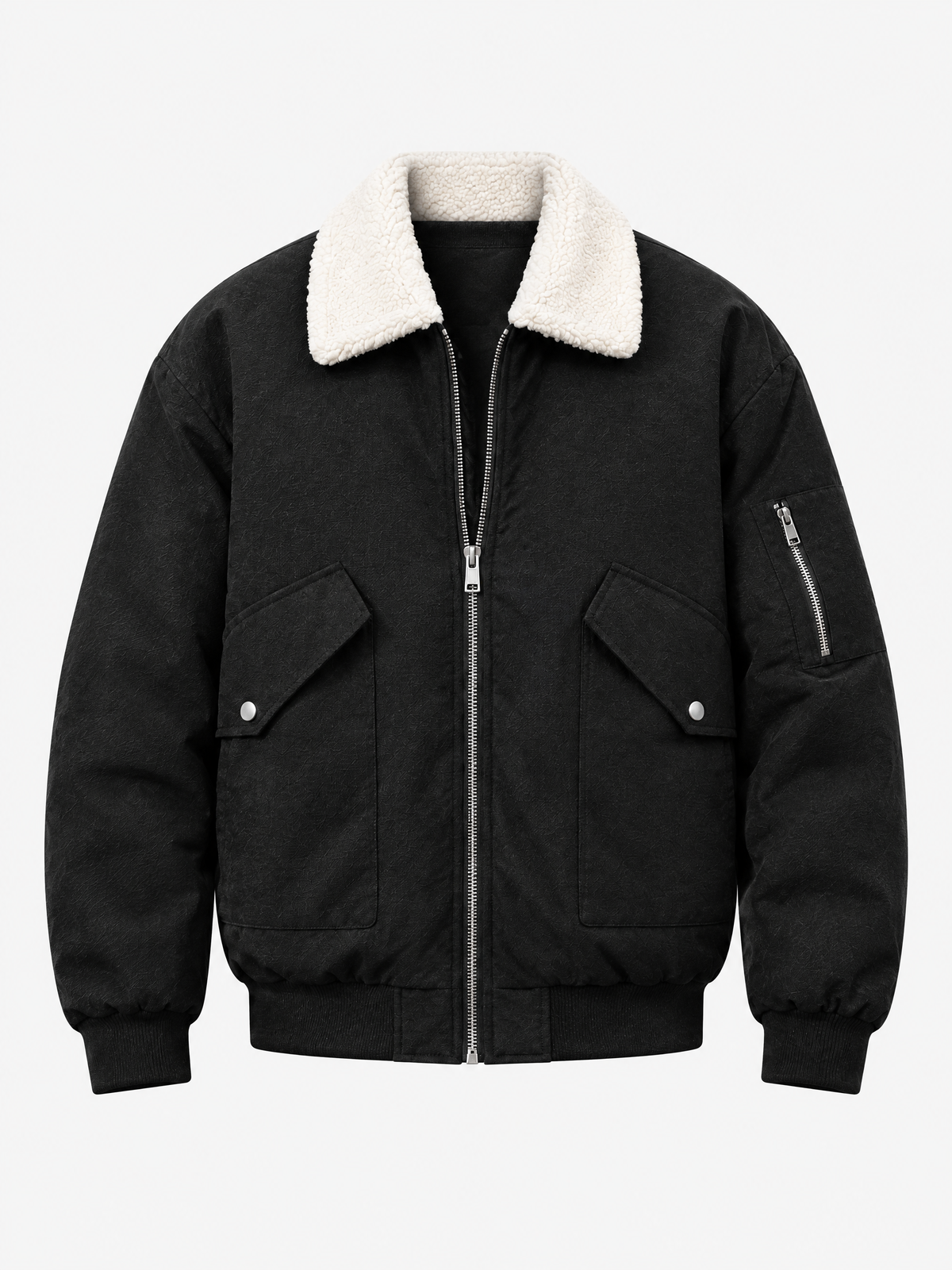 Contrast Collar Aviator Jacket