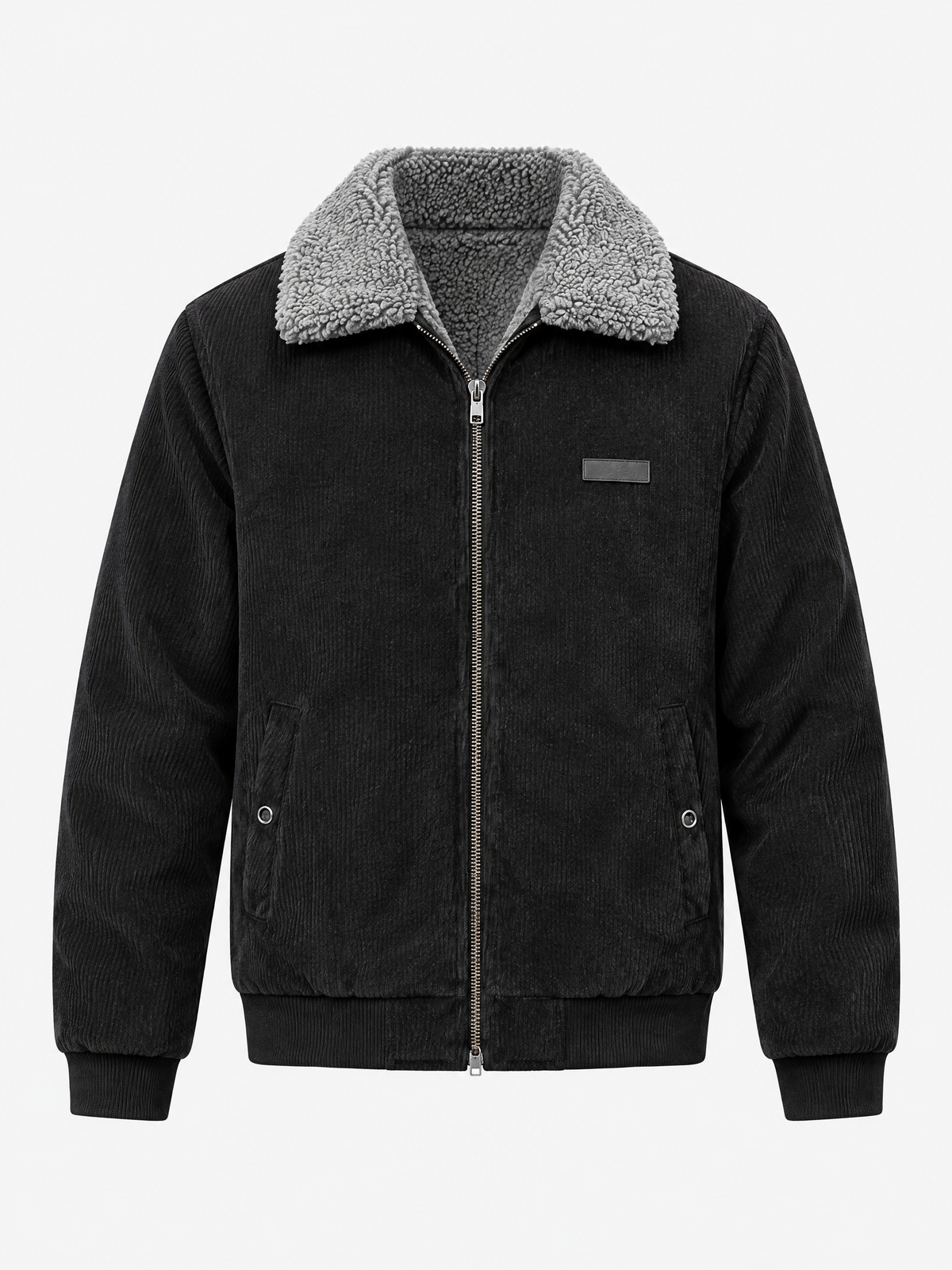 Plush-Lined Corduroy Zip Jacket