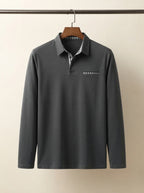 Lightweight Checkered Long Sleeve Polo Shirt