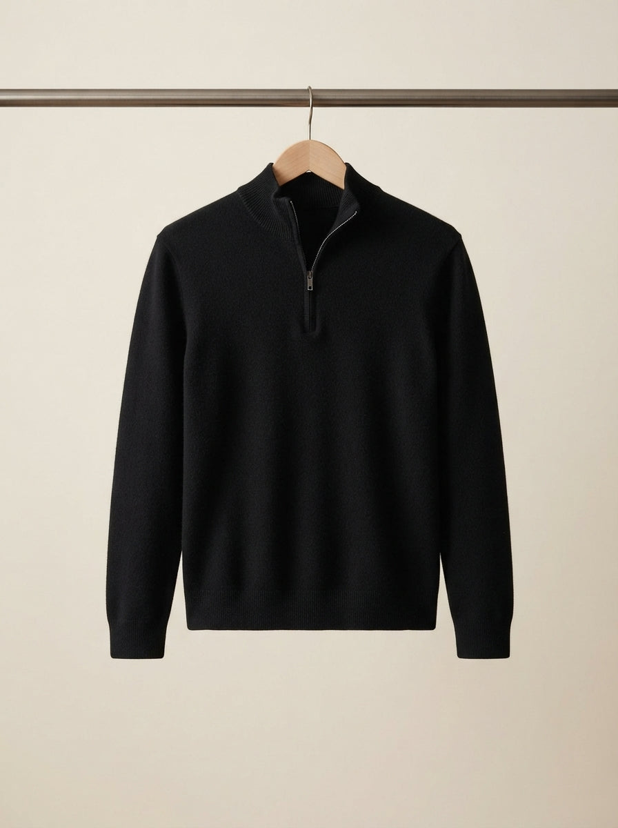 Cashmere Half-Zip Pullover Sweater
