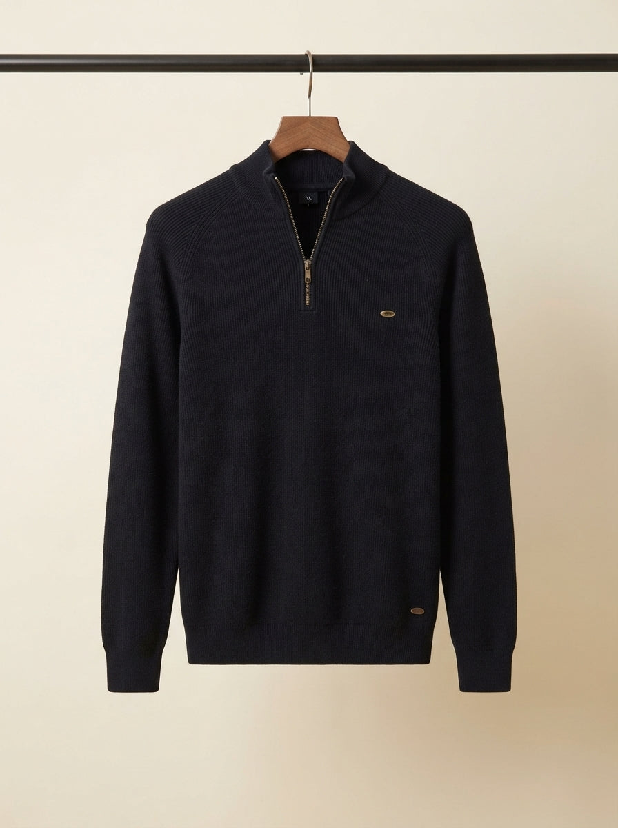 Elegant Fitted Quarter-Zip Sweater