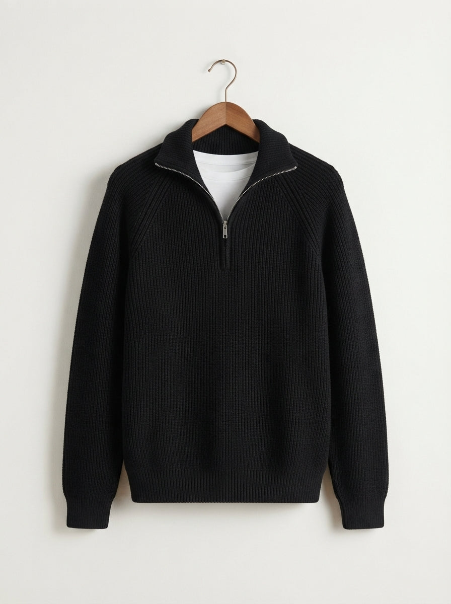 Men's Knitted Quarter-Zip Sweater