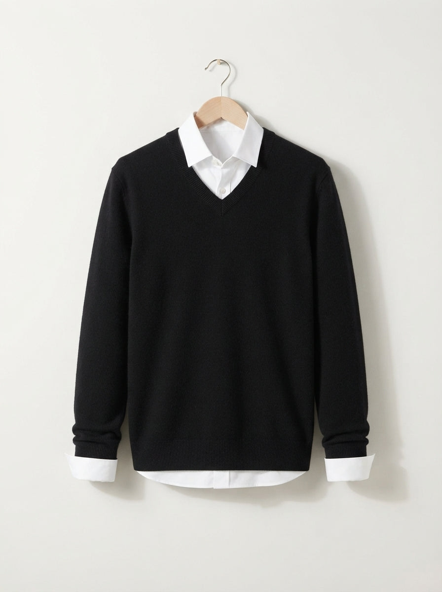 Men's Jumper Pullover V-Neck Slim Fit