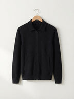 Cardigan Ribbed Texture Zipper Men