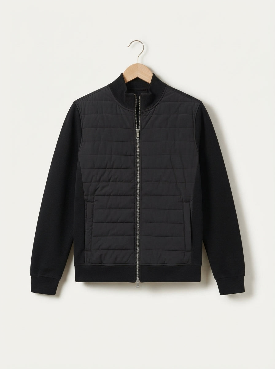 Smart-Casual Quilted Hybrid Knitted Sleeve Jacket