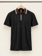 Oceans - Textured Half Sleeve Zip Polo