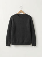 Jacquard Plaid Long Sleeve Pullover Sweater