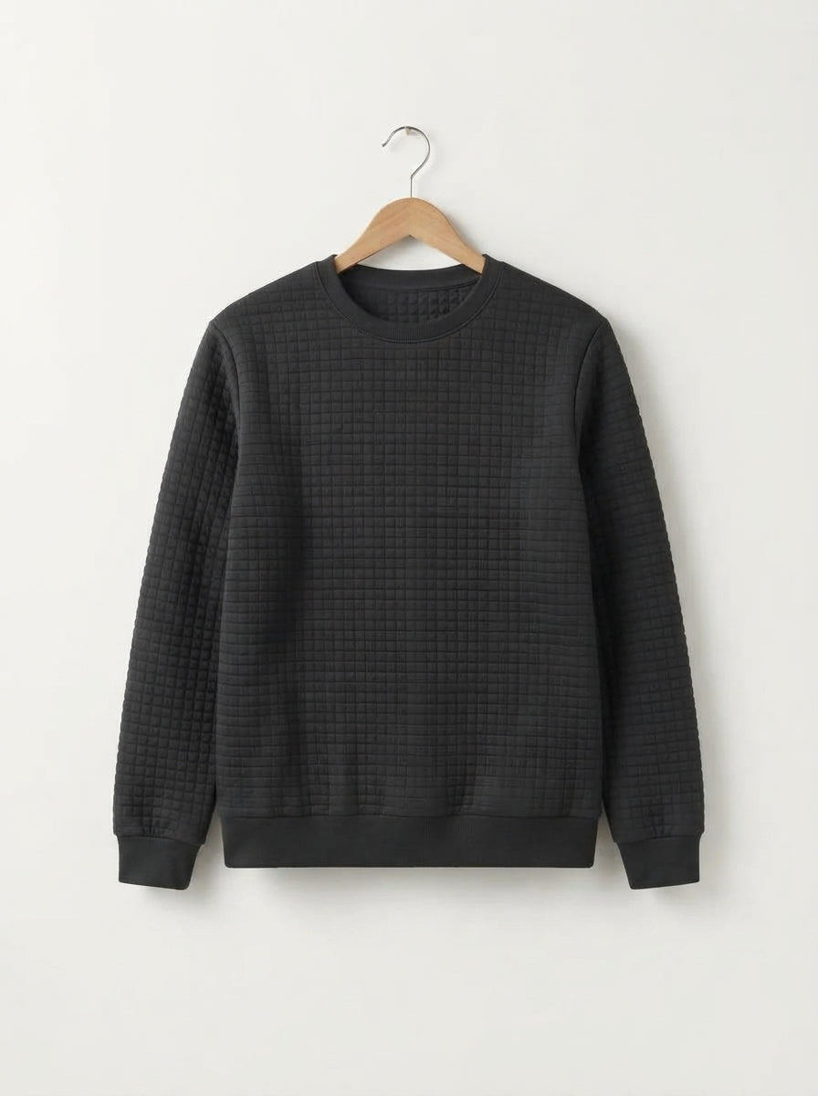 Jacquard Plaid Long Sleeve Pullover Sweater
