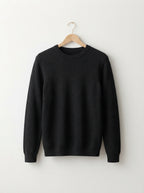 Textured Viscose Crewneck Sweater