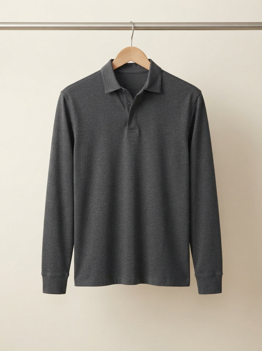 Classic Long-Sleeve Polo Shirt