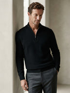 Cashmere Half-Zip Pullover Sweater