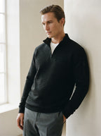 Quarter-Zip Waffle Knit Pullover